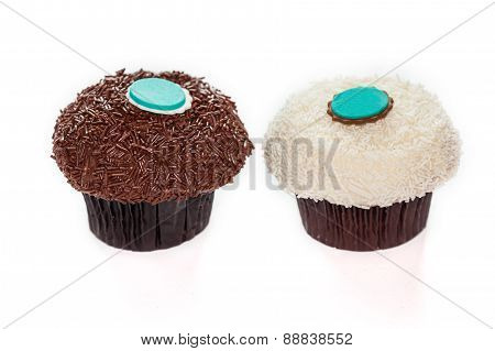 Isolate Cholate And Vanilla Sprinkles Cupcakes