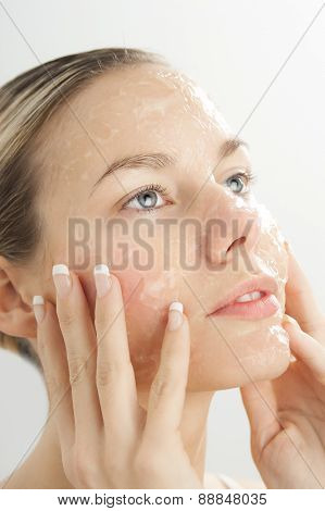 Woman With Gel Mask