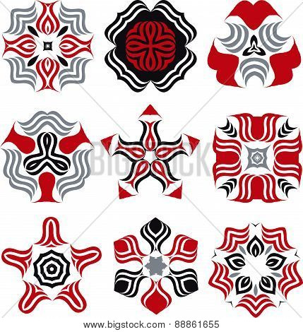 Colorful abstract ornament collection