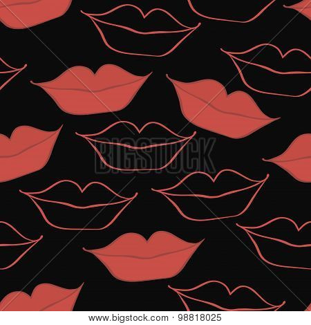 pattern with lips in a smile