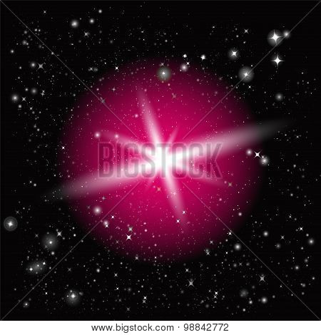 A purple Night Sky with lots of Stars