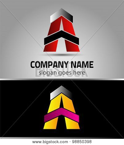 Letter A logo icon design symbol with arrow
