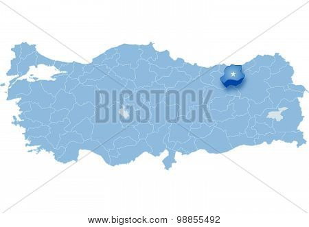 Map Of Turkey, Bayburt