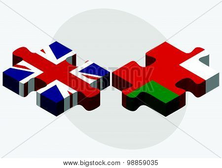 United Kingdom And Oman Flags