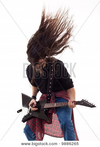 Headbanging Guitarist