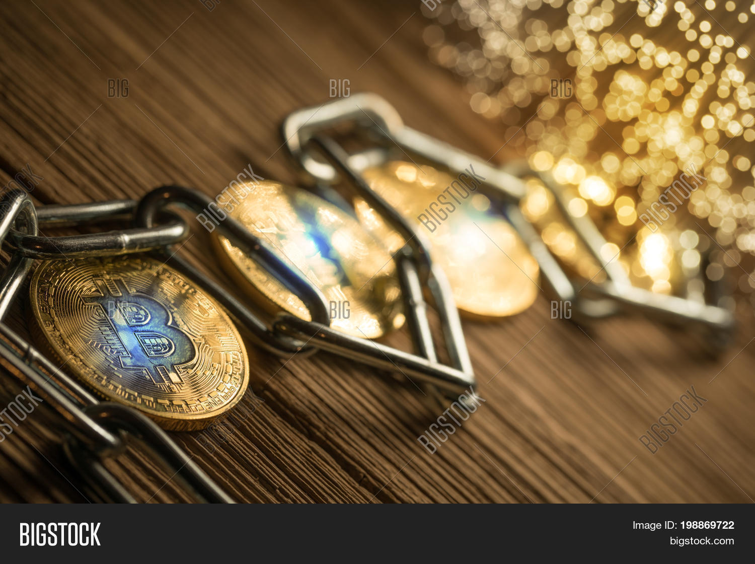 Bitcoin Chain, On Wood Image & Photo (Free Trial) Bigstock