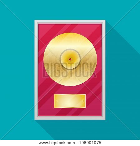 Flat vinyl disk. Vector icon for design