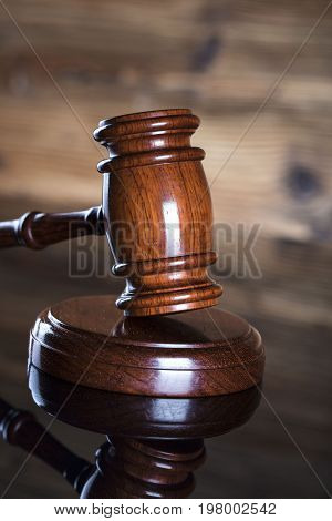 Gavel. Auction and business concept. Place for logo and text.