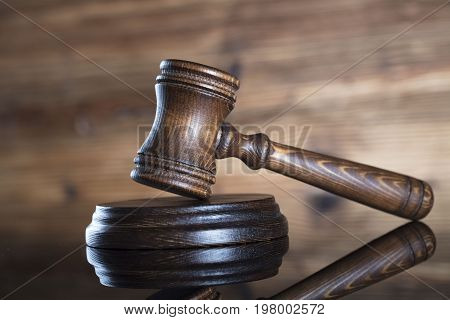 Gavel. Auction and business concept. Place for logo and text.