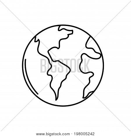 line global earth planet to geography ubication vector illustration