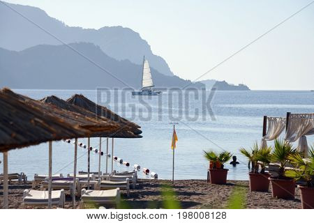 Summer vacation on the Icmeler  beach, Turkey