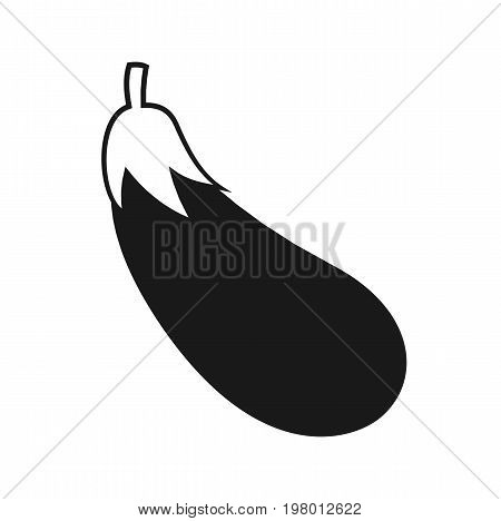 Eggplant flat icon. Aubergine isolated on background. Vector stock.