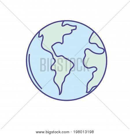 global earth planet to geography ubication vector illustration