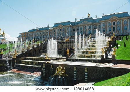 Peterhof, St. Petersburg - July 27, 2017.