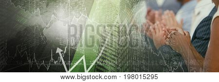 Digital composite of Business people applauding
