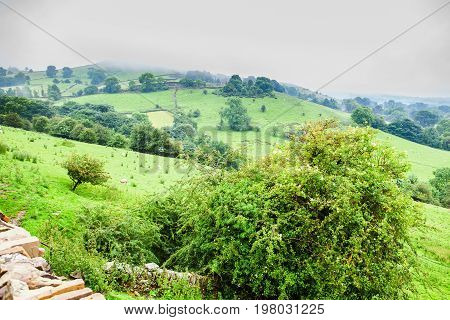 Rural views of Rainow, near Macclesfield, Cheshire, United Kingdom, selective focus