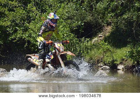 Sibiu, Romania - July 12 - 16 July: Copetitors In Red Bull Romaniacs Hard Enduro Rally With A Ktm Mo