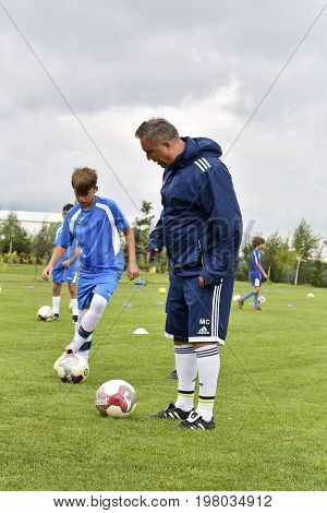 Ghimbav, Brasov, Romania - Agust 3: Soccer Football Training Camp For Kids, Children At Forex Ghimba