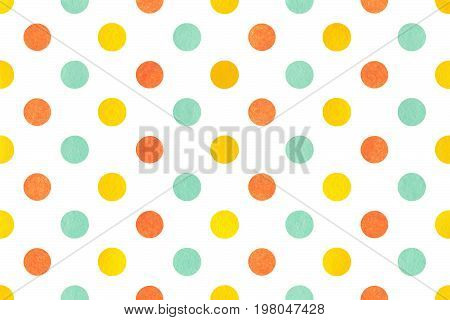 Watercolor Polka Dot Background.