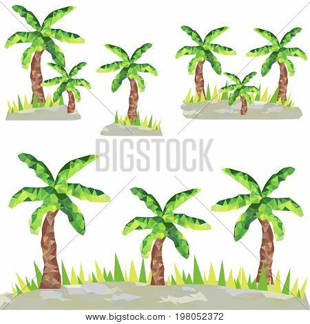 Vector polygon palm trees in Clip Art