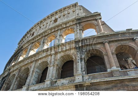 ItalyRome the Amphitheatrum Flavium named Colosseo in the Middle Age