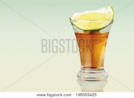 Glass slice tequila liem green bar pub