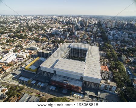 Aerial View Of Football Stadium Of The Paranaense Athletic Club. Arena Da Baixada. Curitiba. Parana.