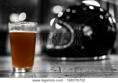 Glossy Black Helmet On Table