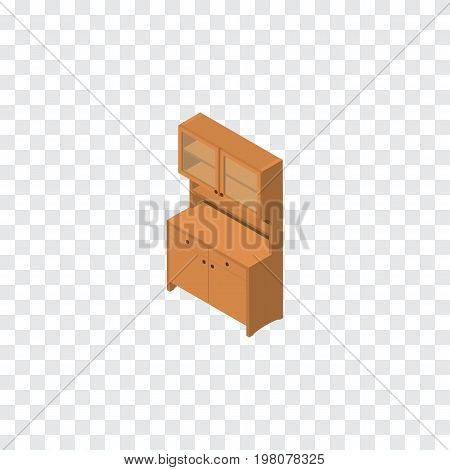 Cupboard Vector Element Can Be Used For Cupboard, Closet, Wardrobe Design Concept.  Isolated Wardrobe Isometric.