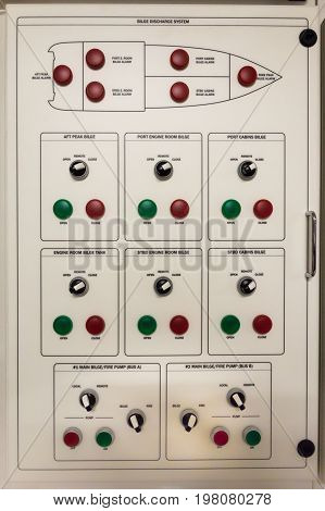 Main electric control board inside a ship