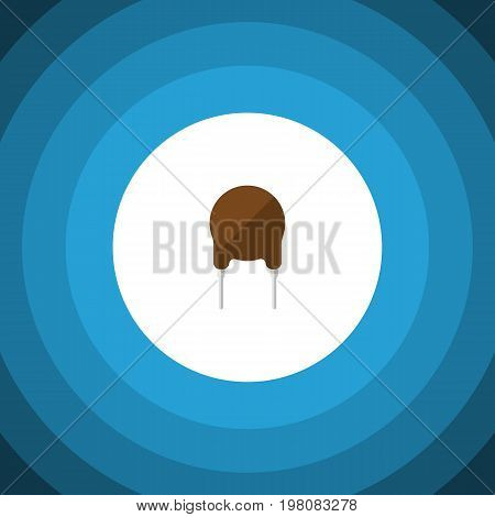 Triode Vector Element Can Be Used For Triode, Fiildistor, Electronics Design Concept.  Isolated Fiildistor Flat Icon.