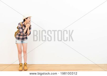 Excited Female Traveler Surprised Travel News