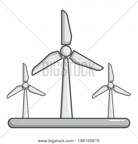 Eolic turbine icon. Cartoon illustration of eolic turbine vector icon for web design