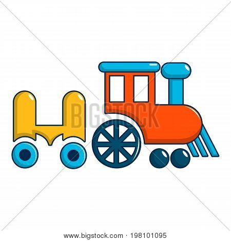 Children ride train icon. Cartoon illustration of children ride train vector icon for web design