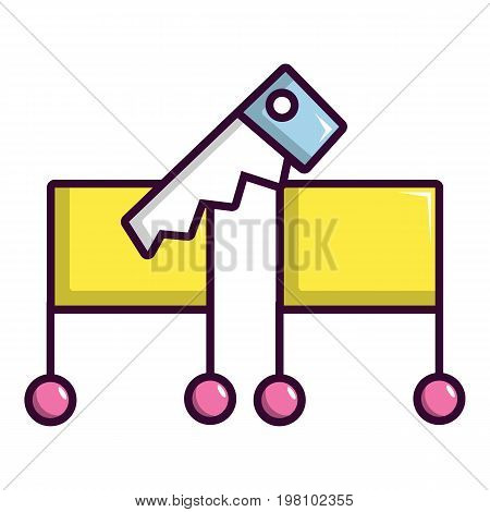 Cutting in half magic focus icon. Cartoon illustration of cutting in half magic focus vector icon for web design