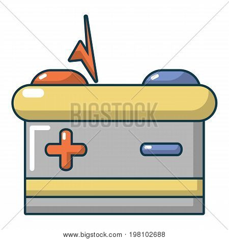 Car battery icon. Cartoon illustration of car battery vector icon for web design