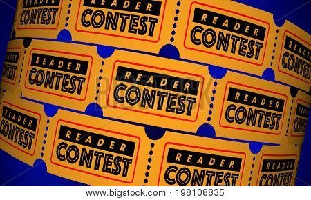 Reader Contest Audience Web Online Tickets 3d Illustration