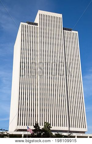 Salt Lake City, Utah, USA - October 8, 2016. Facade of the Office building of the Church of Jesus Christ of Latter-day Saints