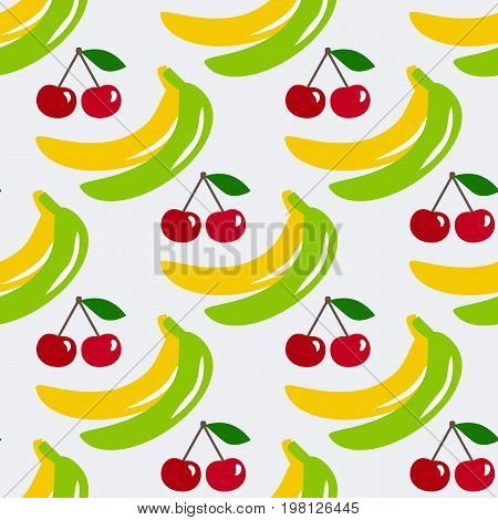Seamless pattern of beautiful colored fruits in vector