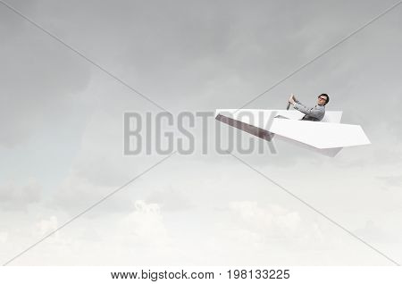 Dreaming to surf the sky. Mixed media