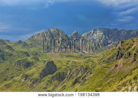 Beautiful landscape in Pyrenees Mountains close to Col du Tourmalet.