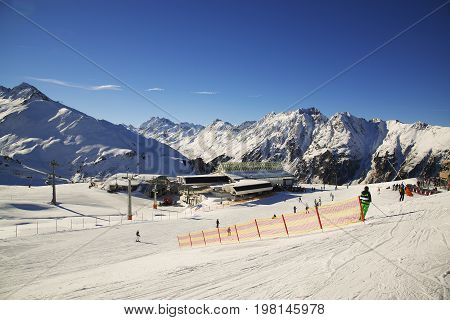 Panorama of the Austrian ski resort of Ischgl.