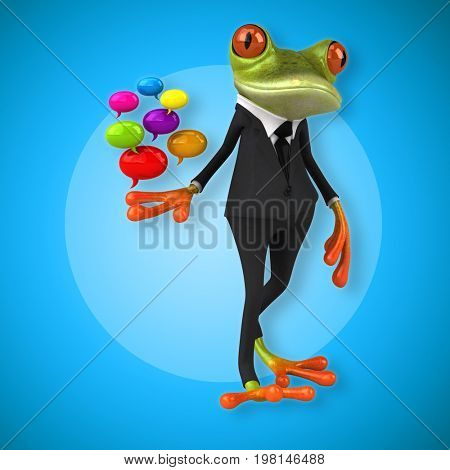 Fun frog - 3D Illustration
