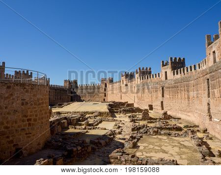 Interior view of a 12th century medieval castle in Andalusia, Spain