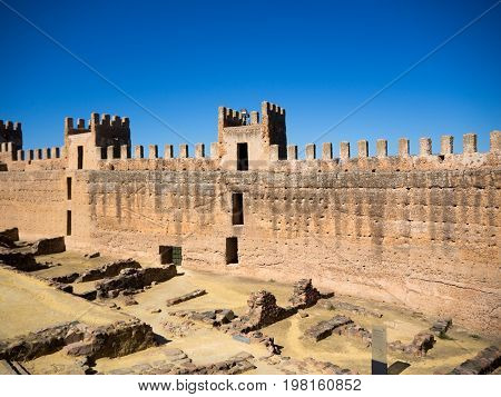 Interior view of a 12th century medieval castle in Andalusia, Spain