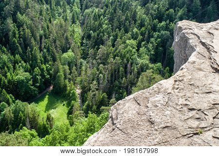 Beautiful viewpoint Tomasovsky vyhlad in Slovak Paradise national park.