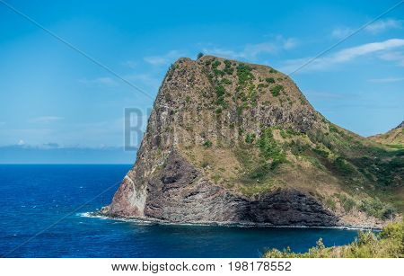A view of Kahakuloa Head on Maui Hawaii.