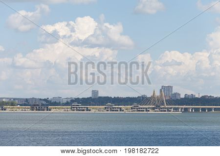 Kazan city and kazanka river in sunny day kazan russia