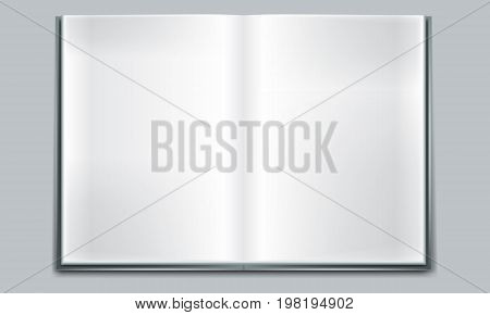 Realistic Open book with white pages. Illustrated vector