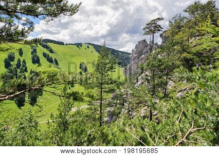 Rock formations in mountain resort Malino Brdo SLovakia